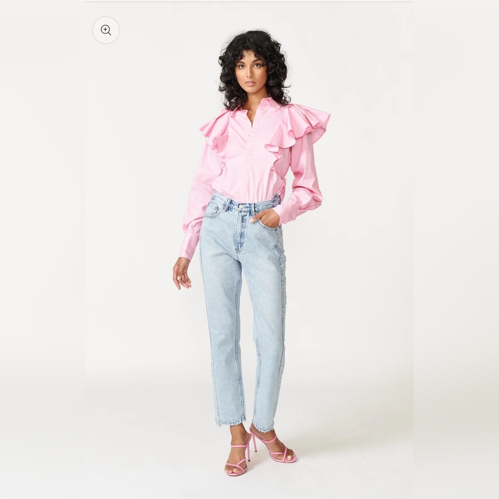 Aritzia AURETA Sara Straight Asimetric Jeans- Blue Dawn